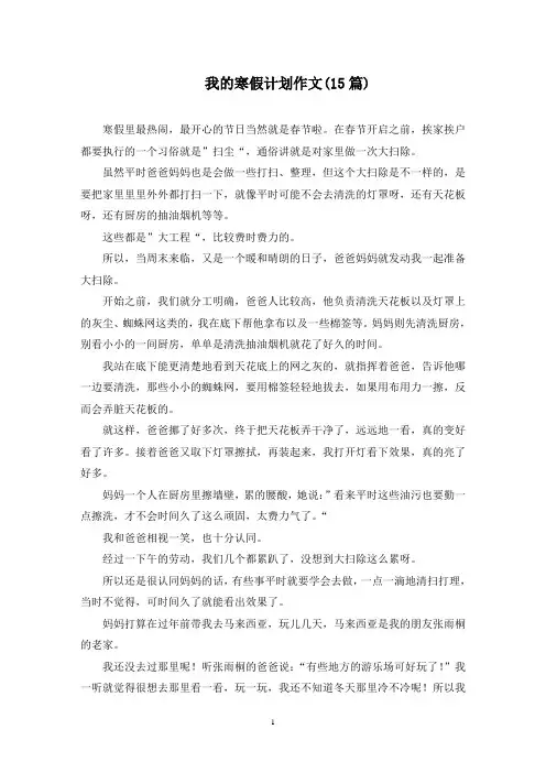 我的寒假计划作文(最新)