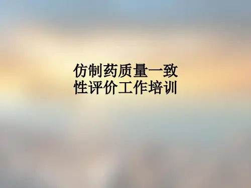 仿制药质量一致性评价工作培训ppt课件可修改全文