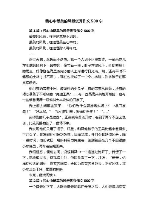 我心中最美的风景优秀作文500字