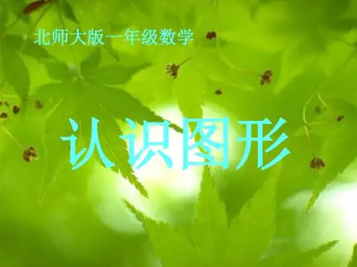 一年级数学下册第4单元《有趣的图形》认识图形 优秀课件5北师大版