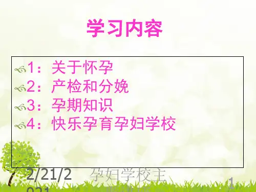 孕妇学校主题讲座课件