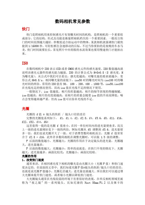 数码相机常见参数