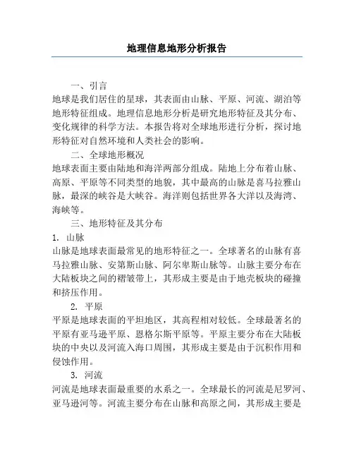 地理信息地形分析报告