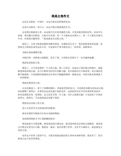 我是主角作文