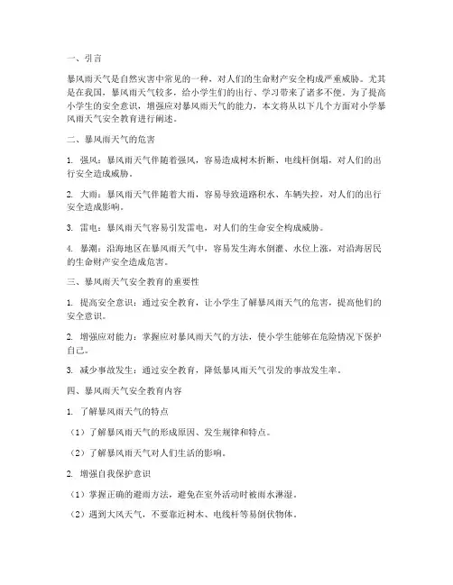 小学暴风雨天气安全教育
