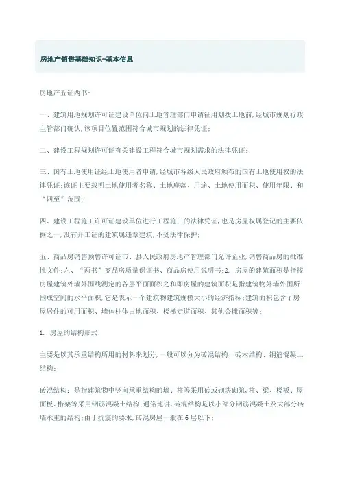 房地产销售基础知识