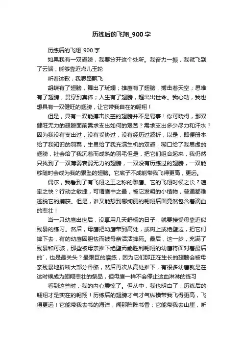 历练后的飞翔_900字