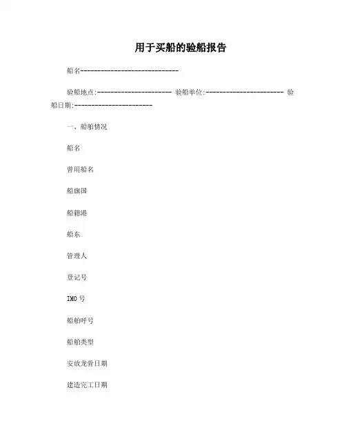 用于买船的验船报告