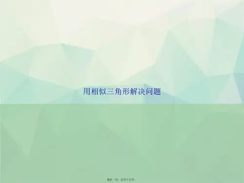 用相似三角形解决问题讲课文档