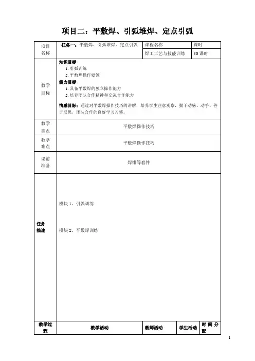 项目二：平敷焊