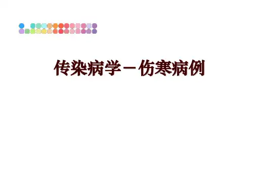 最新传染病学-伤寒病例幻灯片课件