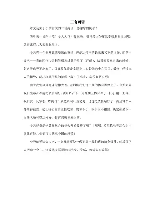 三言两语_小学作文