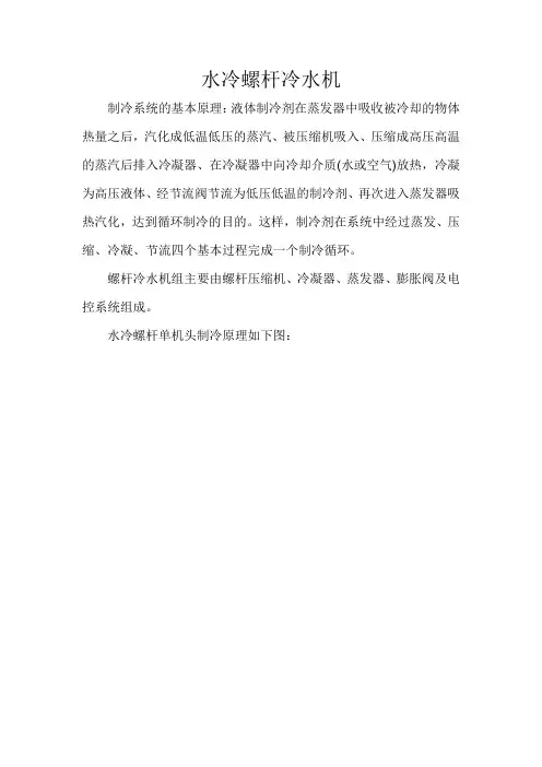 水冷螺杆冷水机主要组成及其工作原理