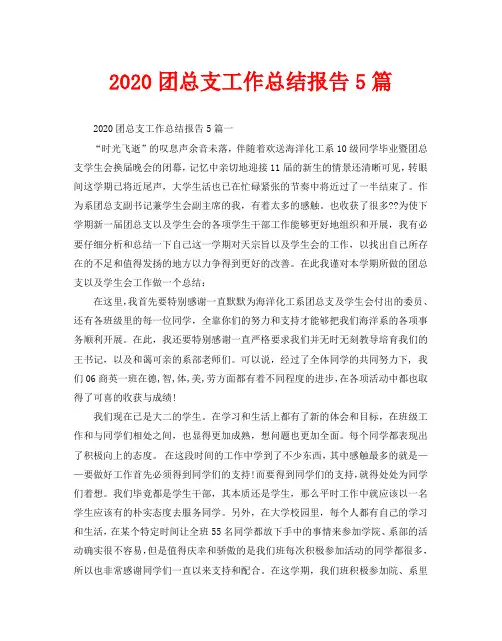 2020团总支工作总结报告5篇