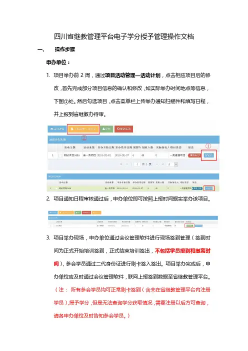 (仅供参考)四川省继教管理平台电子学分授予管理流程