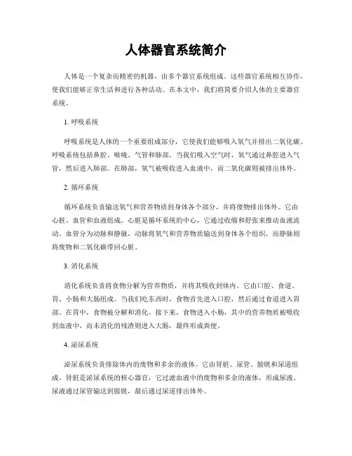 人体器官系统简介