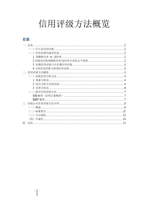 信用评级方法框架