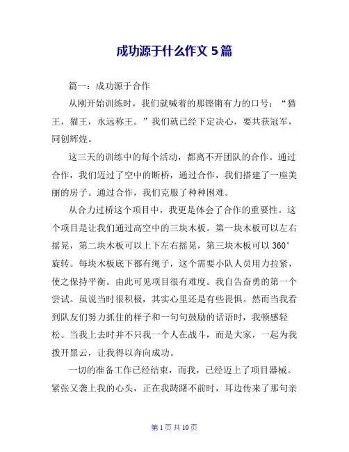 成功源于什么作文5篇