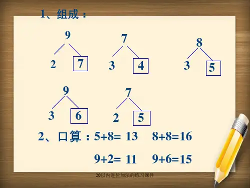 20以内进位加法的练习课件