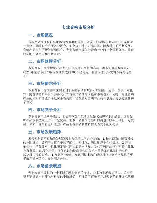 专业音响市场分析