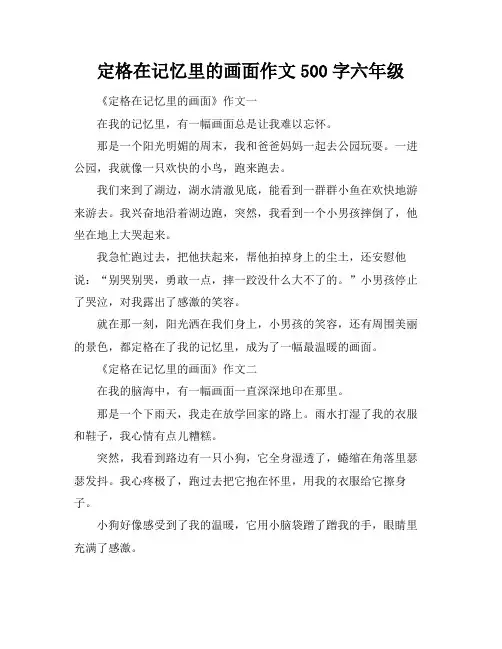 定格在记忆里的画面作文500字六年级