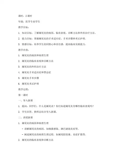 医学教案模板范文外科