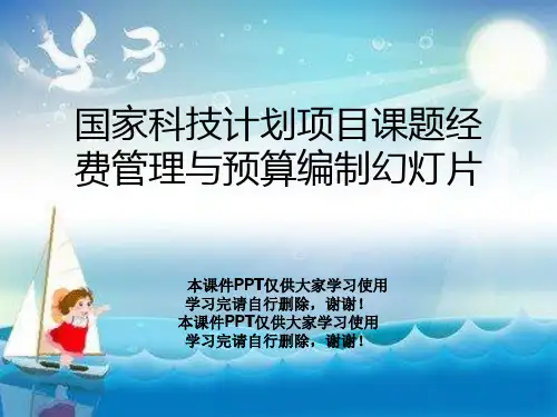 国家科技计划项目课题经费管理与预算编制幻灯片