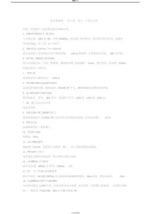 配电系统图怎么看