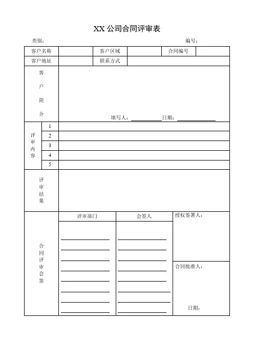 公司合同评审表