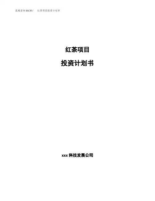 红茶项目投资计划书