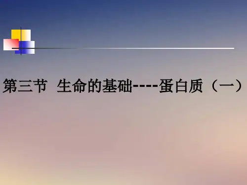 人教版化学选修一1.3《生命的基础—蛋白质(一)》课件