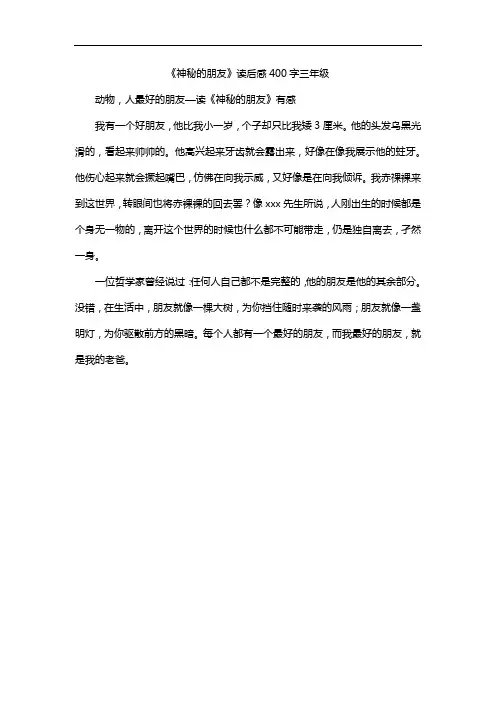 《神秘的朋友》读后感400字三年级