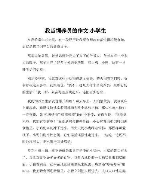 我当饲养员的作文 小学生