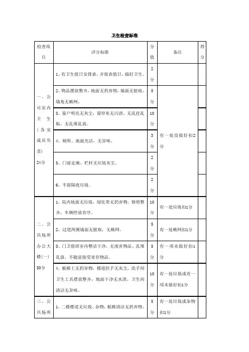 5S检查标准