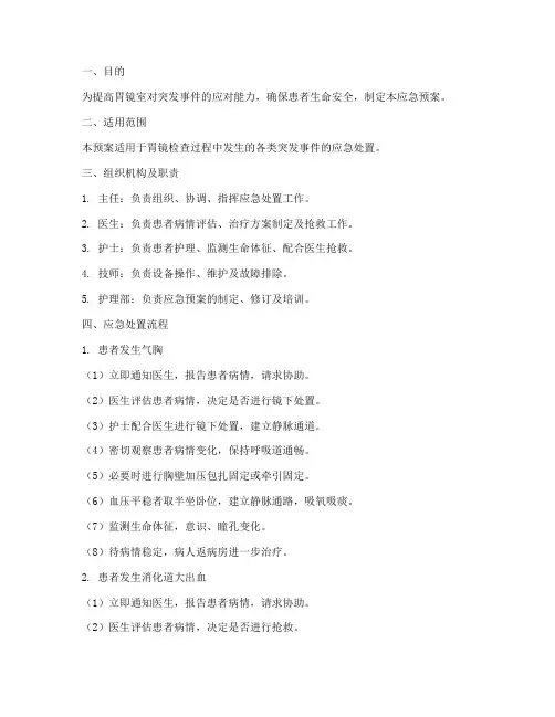 胃镜下应急预案