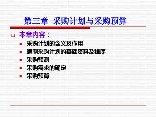 第三章采购计划