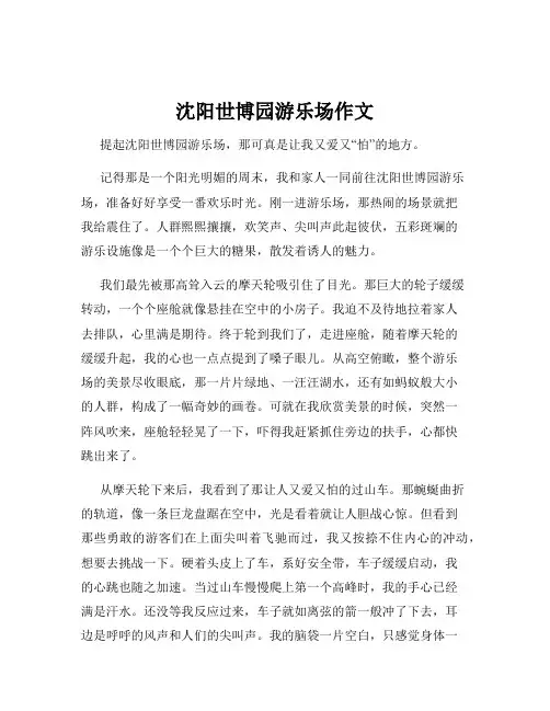 沈阳世博园游乐场作文
