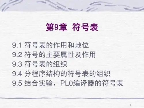 编译原理课件Chapter9