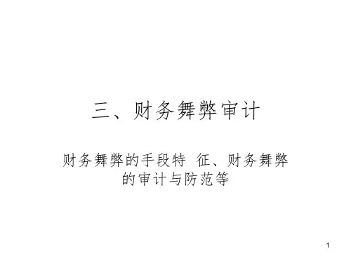 《财务舞弊审计》PPT课件