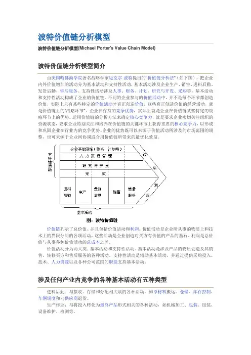 波特价值链分析模型