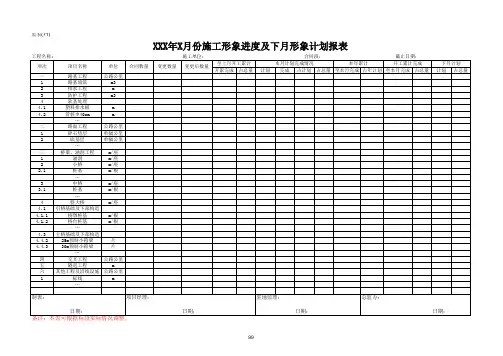 监表(71)月份施工形象进度及下月形象计划报表