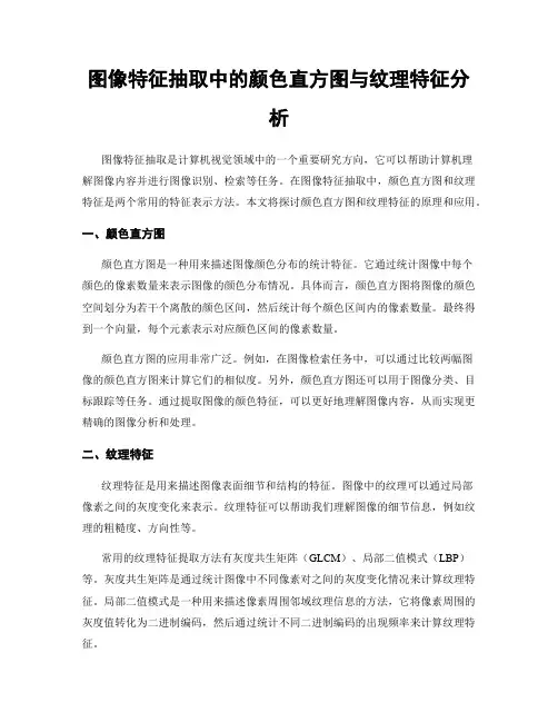 图像特征抽取中的颜色直方图与纹理特征分析