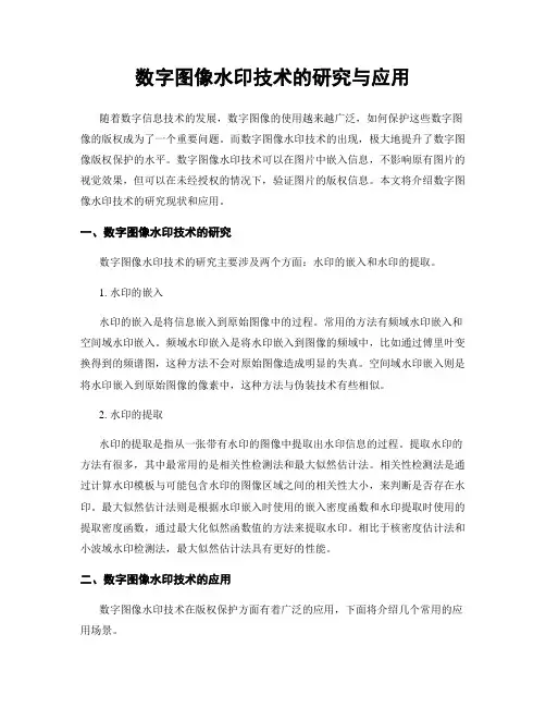 数字图像水印技术的研究与应用