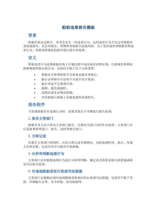 船舶违章报告模板
