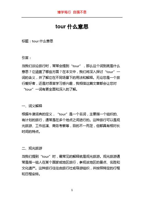 tour什么意思