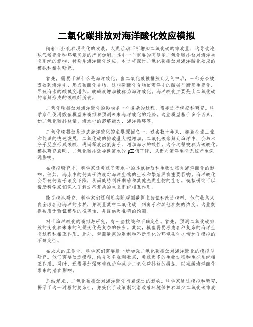 二氧化碳排放对海洋酸化效应模拟