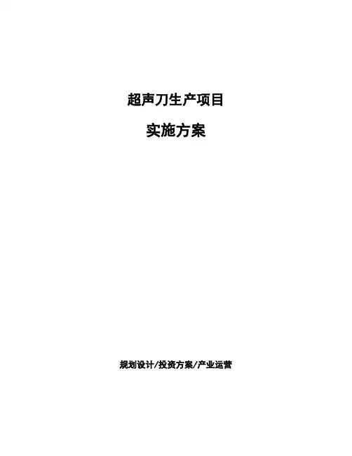 超声刀生产项目实施方案