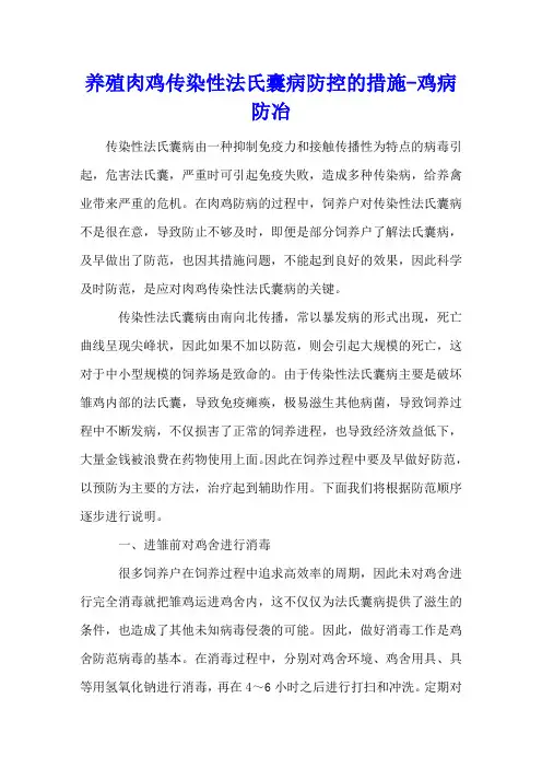 养殖肉鸡传染性法氏囊病防控的措施 - 鸡病防冶