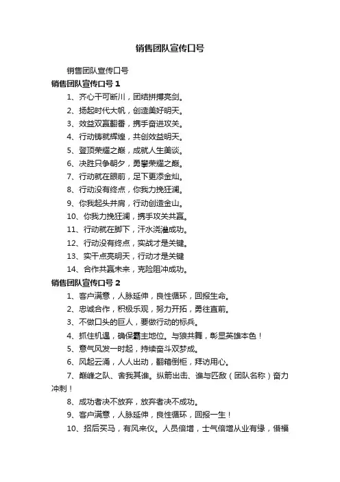 销售团队宣传口号