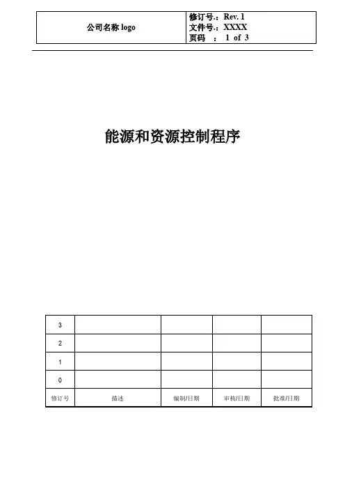ISO45001能源和资源控制程序